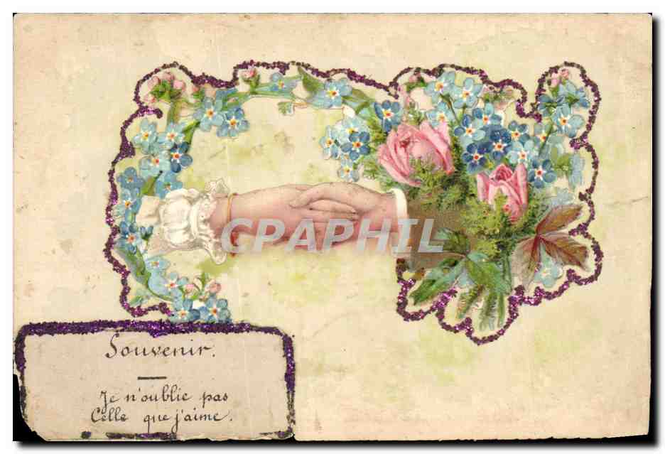 CPA Fantaisie Fleurs Mains A Souvenir Je n oubbie pas celle gue j aime