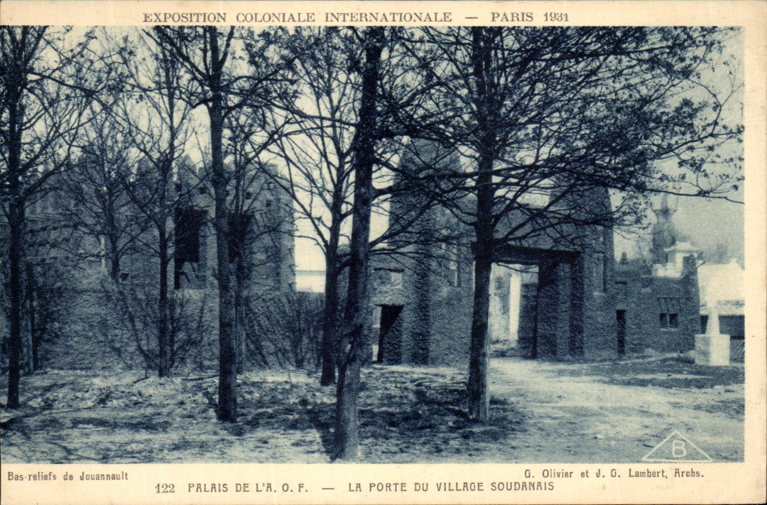 Palacio de la A.O.F. — La Puerta del Pueblo Sudanés — Exposición Colonial Internacional — París 1931 — G. Olivier et J. G. Lambert, Archs.