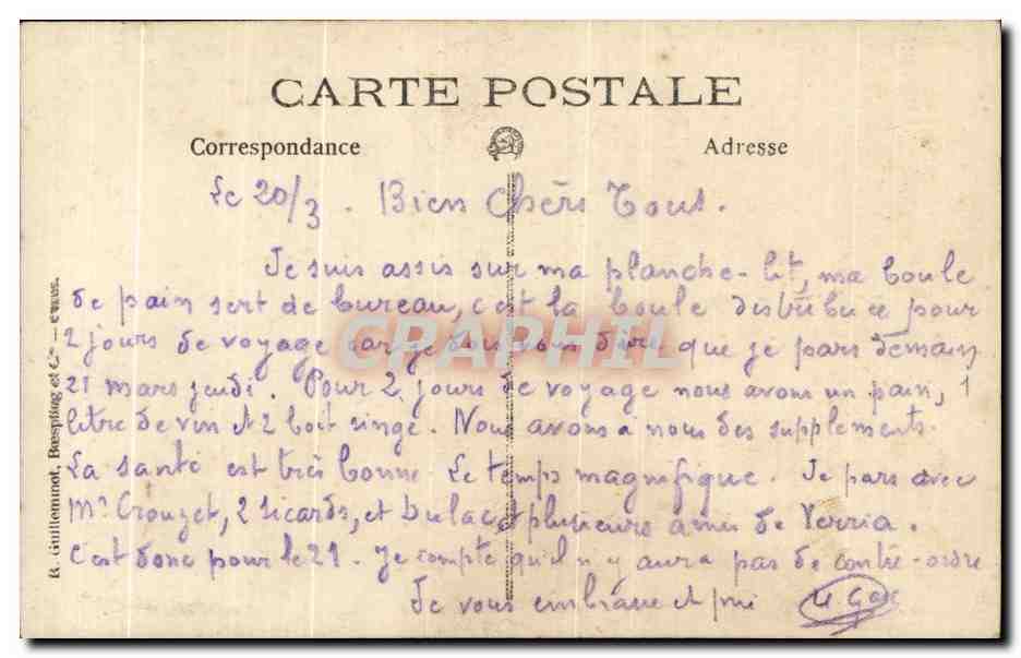 CARTE PHOTO Eglise Ste Marie Madeleine Les Chartreux 1916 — Rückseite