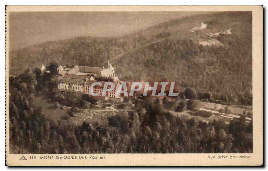 Mont Ste-Odile (Alt. 763 m) — Vue prise par avion — Éditeur : Coll. spécial du Convent
