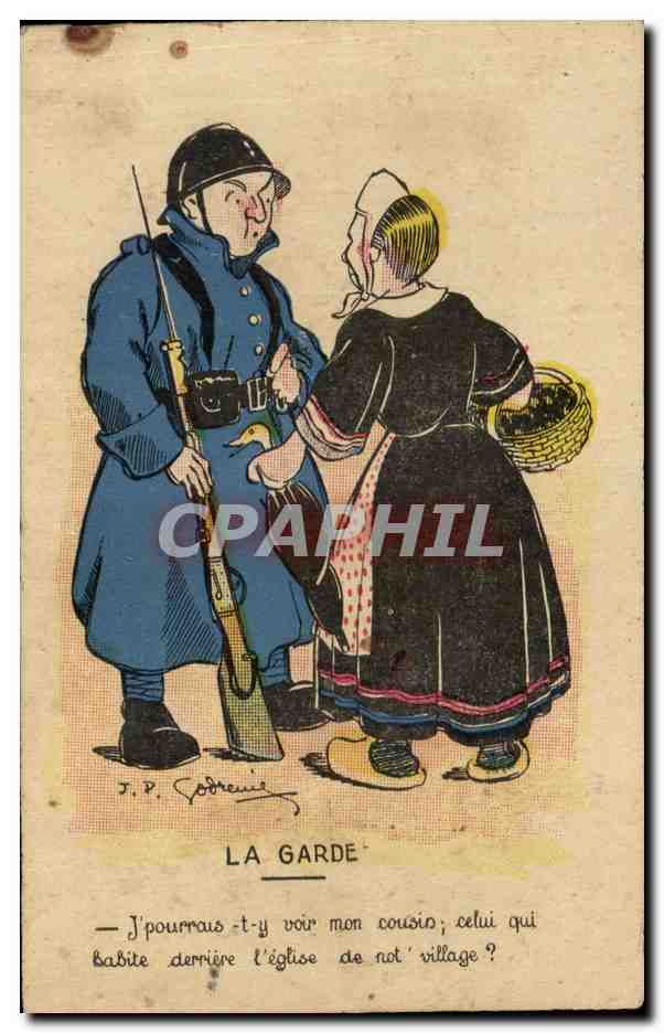 CPA Militaria La garde Folklore
