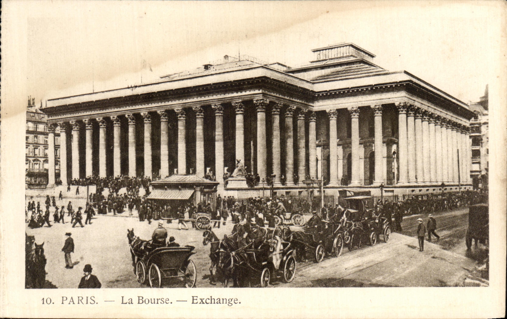 CPA Paris La Bourse Exchange Caleches 