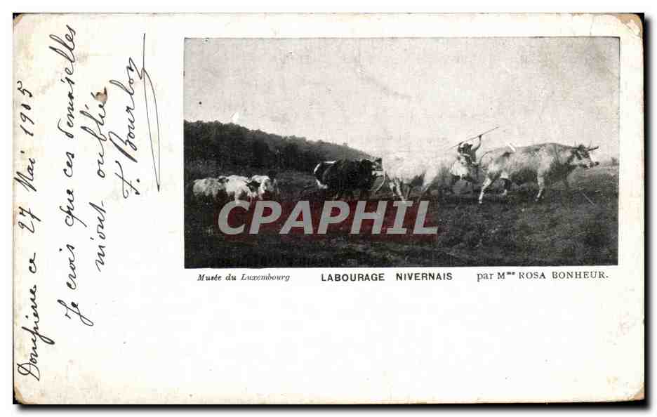 CPA Labourage Nivernais par Me Rosa Bonheur Attelage Musee du Luxembourg Paris 
