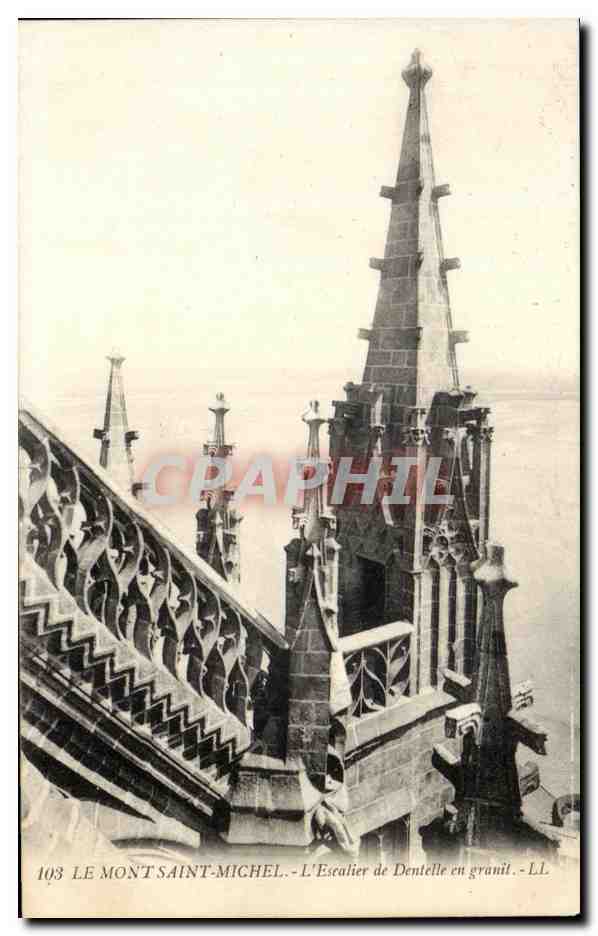 CPA Le Mont Saint Michel L Escalier de Dentelle en granit