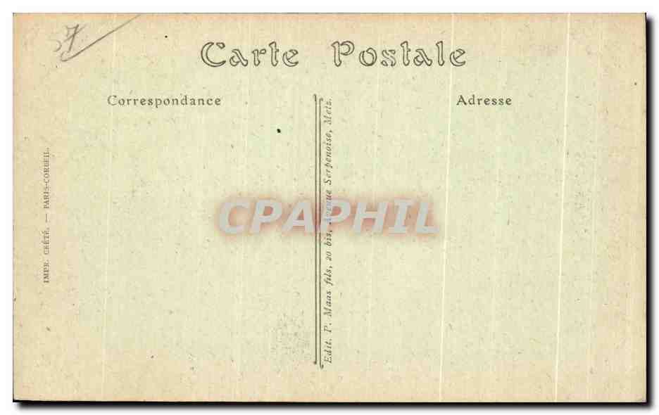Metz — Le Poilu, sur l'Esplanade — Éditeur T. Maux fils, Paris-Corbeil — Verso