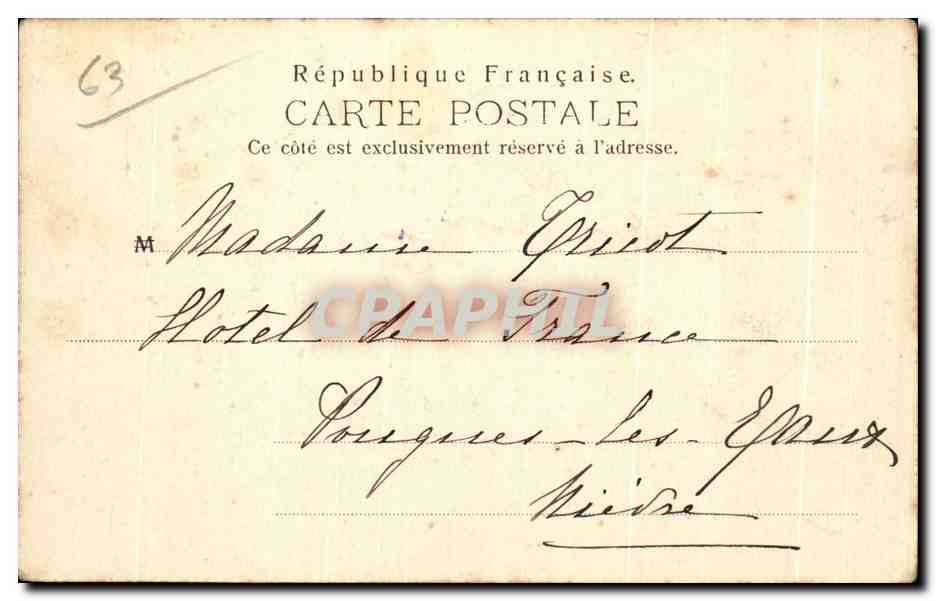 Vue Générale de la Vallée et de la Ville — Thiers — C. Martière Éditeur, No.7 — Rückseite