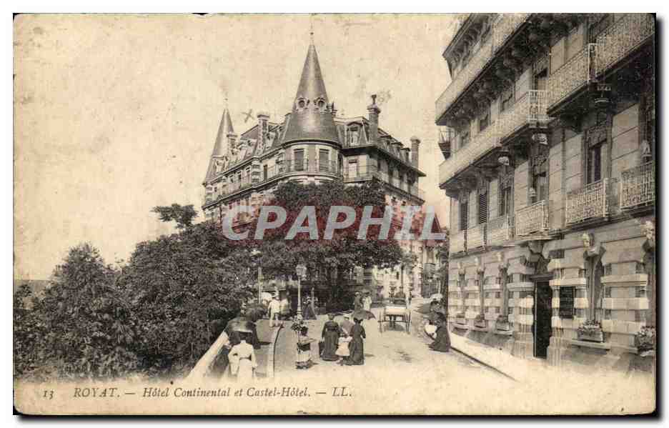 CPA Royat Hotel Continental et Castel Hotel