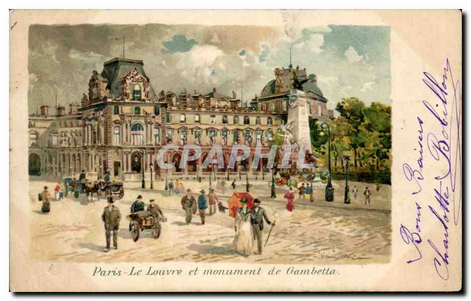 CPA Paris Le Louvre et Monument de Gambetta