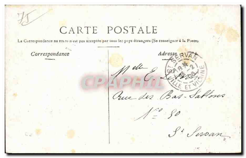 CPA Paris Boulev Porte St Martin — Verso