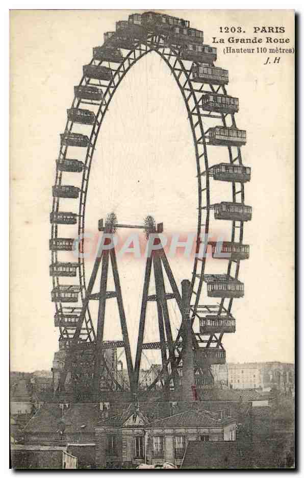 CPA Paris Grande Roue Haute de 100 Metres 
