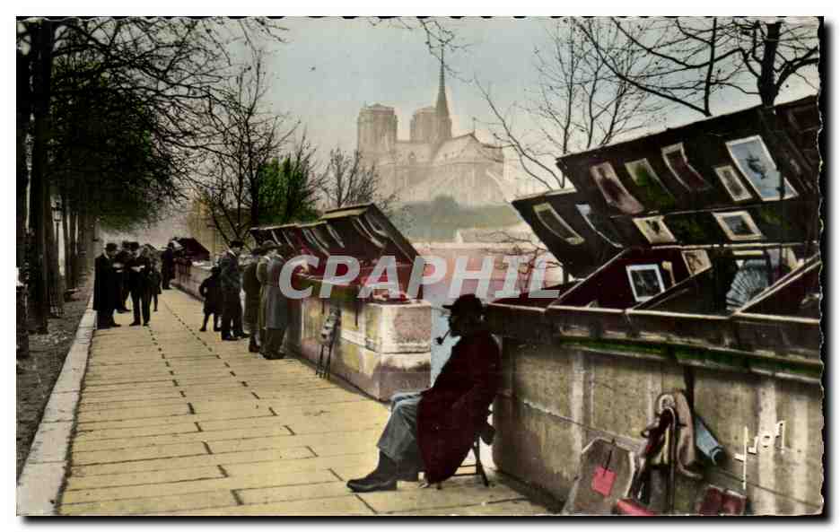CPA Paris En Flanant Les Bouquinistes du quai de la Tournelle Notre Dame Yvon 