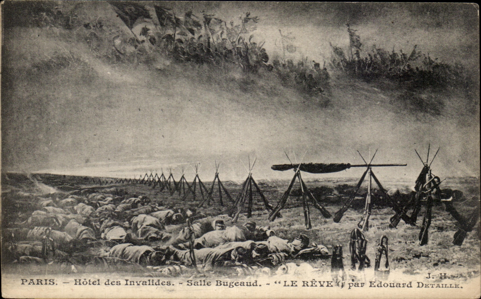 CPA Paris Hotel des Invalides Salle Bugeaud Le Reve par Edouard Detaille Militaria 