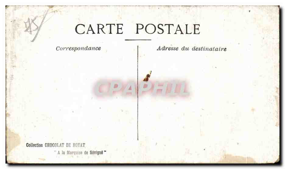 CPA Collection du Chocolat De Royat Paris Inonde Une Barque entrant dans une Porte cochere Inondations 1910 — Rückseite