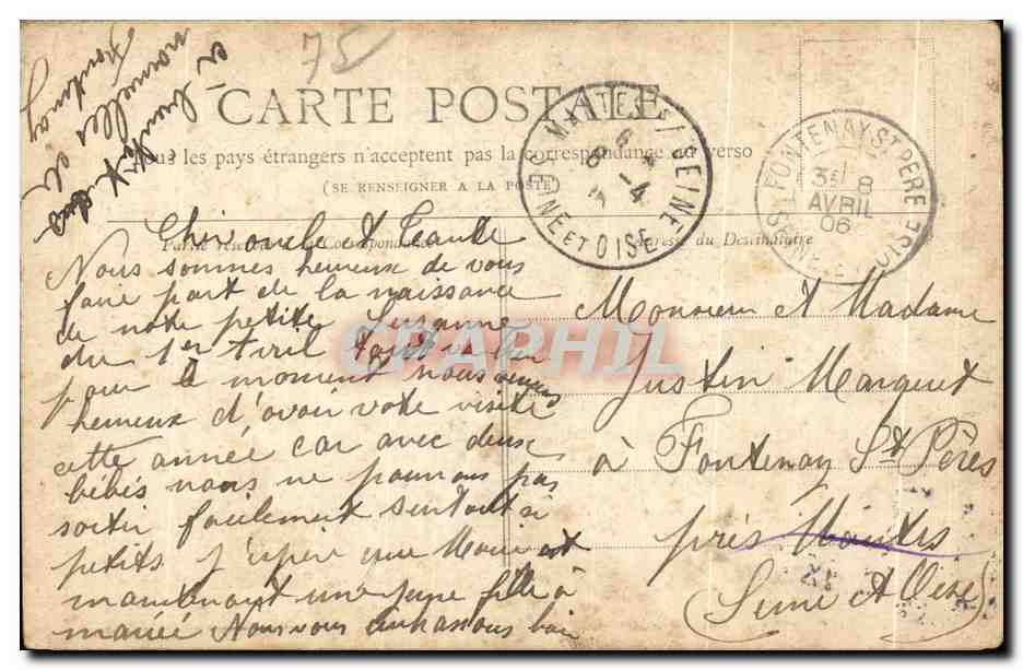 CPA Collection Petit Journal Paris La Porte Saint Denis — Rückseite