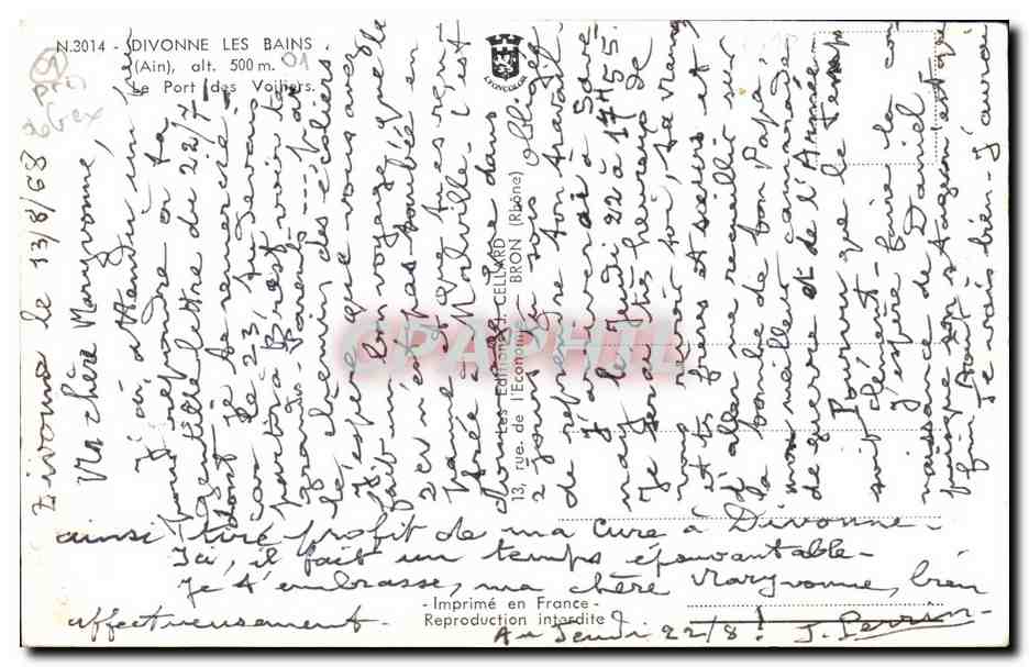 Divonne-les-Bains — Il Porto dei Velieri — Editore Cellard Bron — Verso