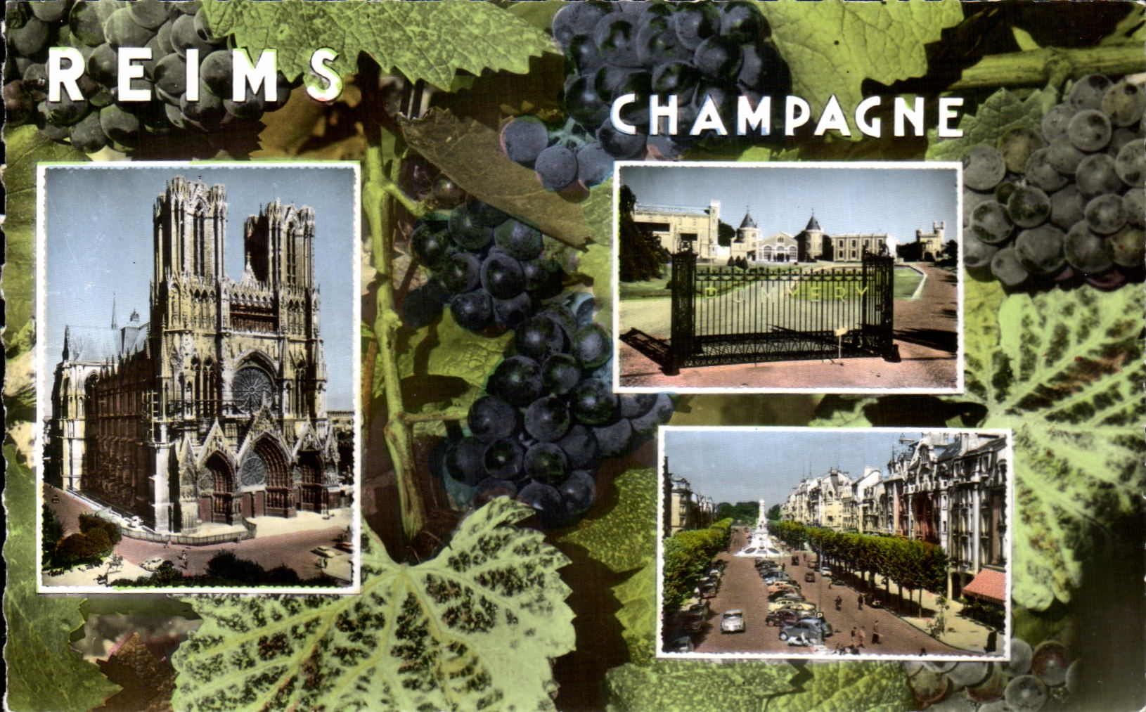 CPA Reims Champagne La Cathedrale La Place Drouet d Erlon