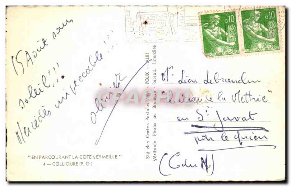 CPA En Parcourant La Cote Vermeille Collioure — Verso