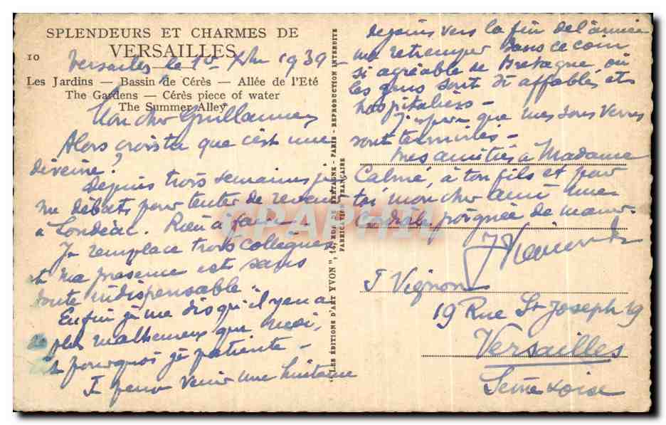 CPA Splendeurs Et Charmes De Versailles Les jardins Bassin de ceres Allee de l ete — Reverso