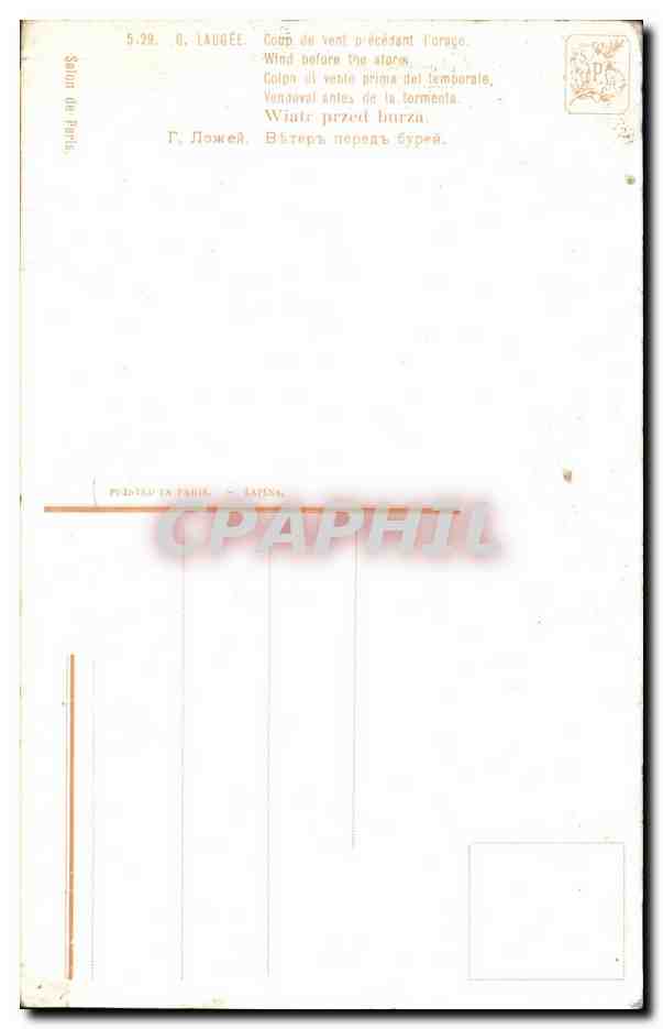 CPA Laugee Coup de vent precedent l orage Vache Mouton — Verso