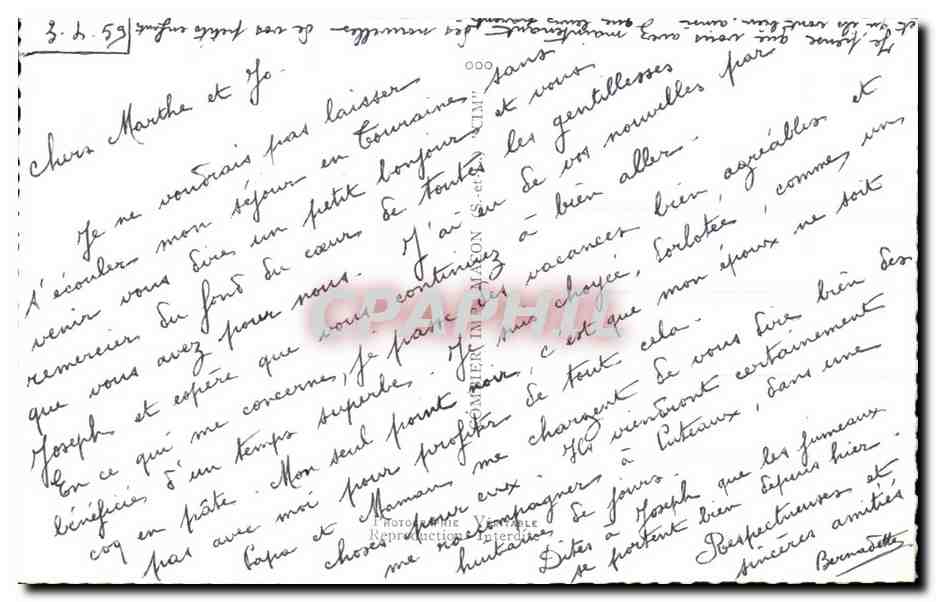 CPA Joue les Cours — Rückseite