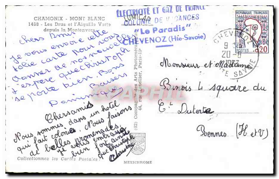 Die Drus und die Aiguille Verte — Chamonix — Mexichrome-Ausgabe — Rückseite