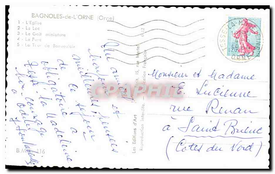 Bagnoles-de-l'Orne — vista panoramica — Les Éditions d'Art — Verso