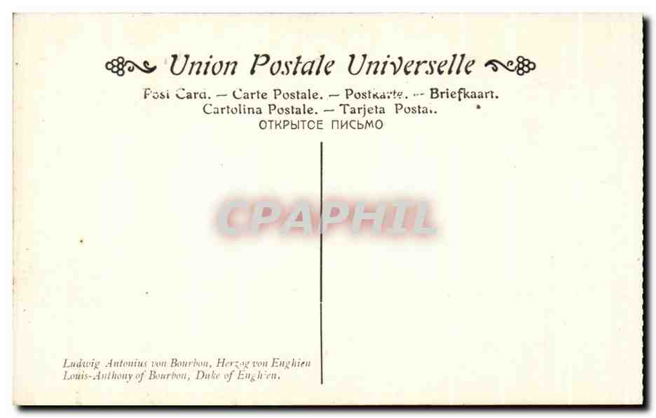 CPA Schilly Louis Antoine de Bourbon Duc d Enghien Musee de Versailles — Verso