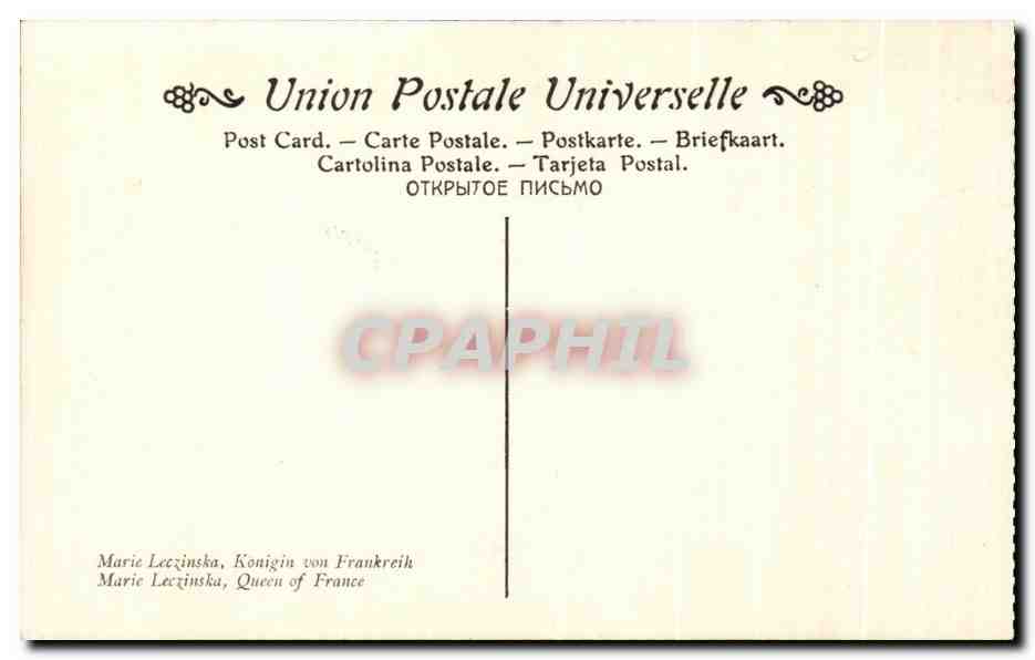 CPA Nattier Maire Leczincka Reine de France Musee de Versailles — Verso