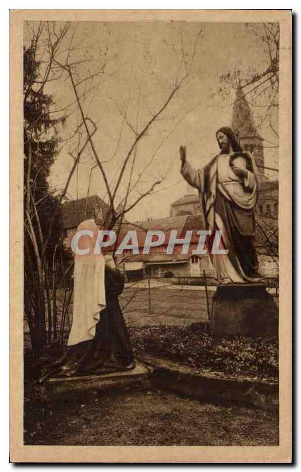 CPA Paray Le Monial Jardin du Monastere de la Visitation Bosquet de no setlers ou curent Leu lcs apparitions qui precederent la Protession de Salnte Marguertte Mario le 6 novembre 1672