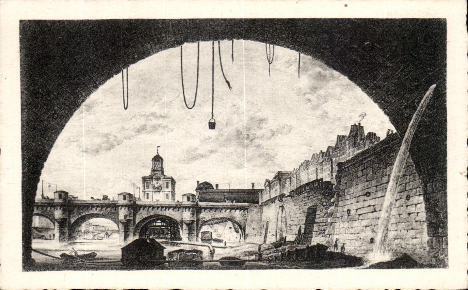 CPA Ancien Paris Vue sur le Pont Neuf et la Samaritaine prise d une arche du ont au Change