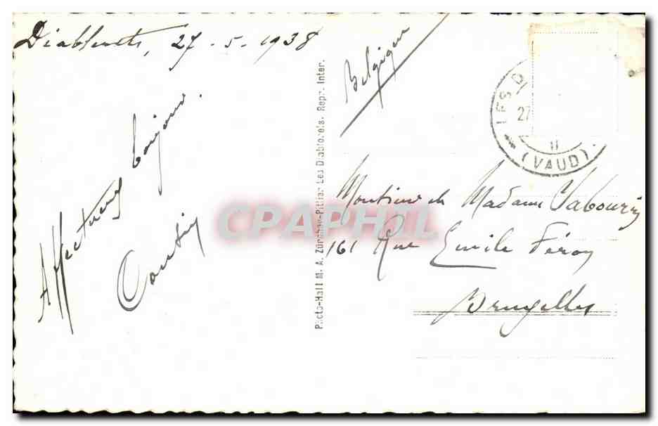 CPA Les Dieblerets et Vers L Eglise Vue generale — Verso