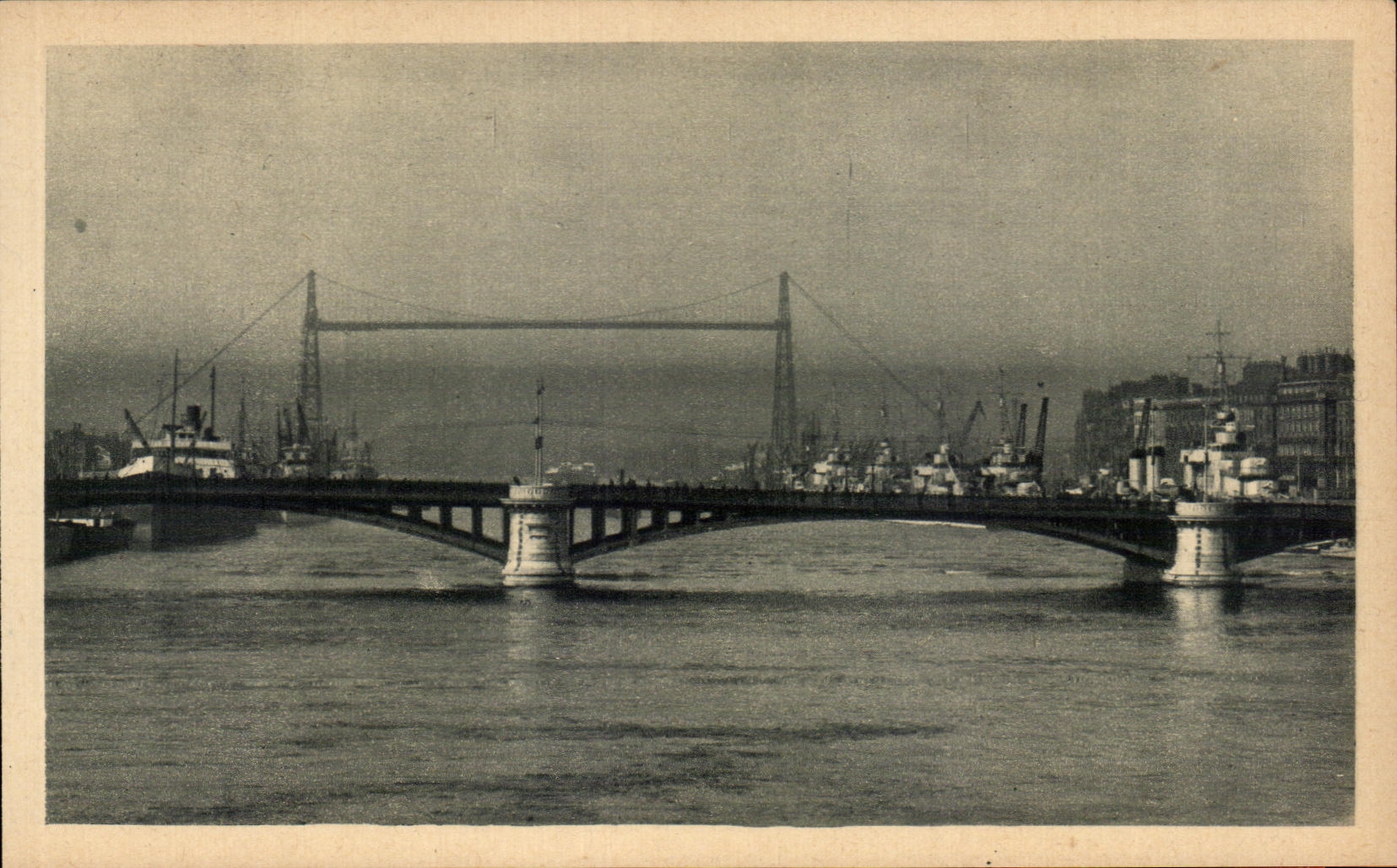 CPA Rouen Pont Boeldieu et Transbordeur The Boeldieu bridge
