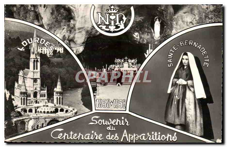 CPA Souvenir de Lourdes Bernadette Apparitions