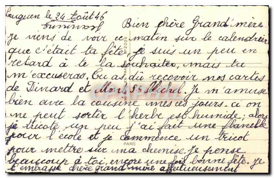 CPA Fantaisie Fleurs Bonne Fete Fer a cheval — Verso