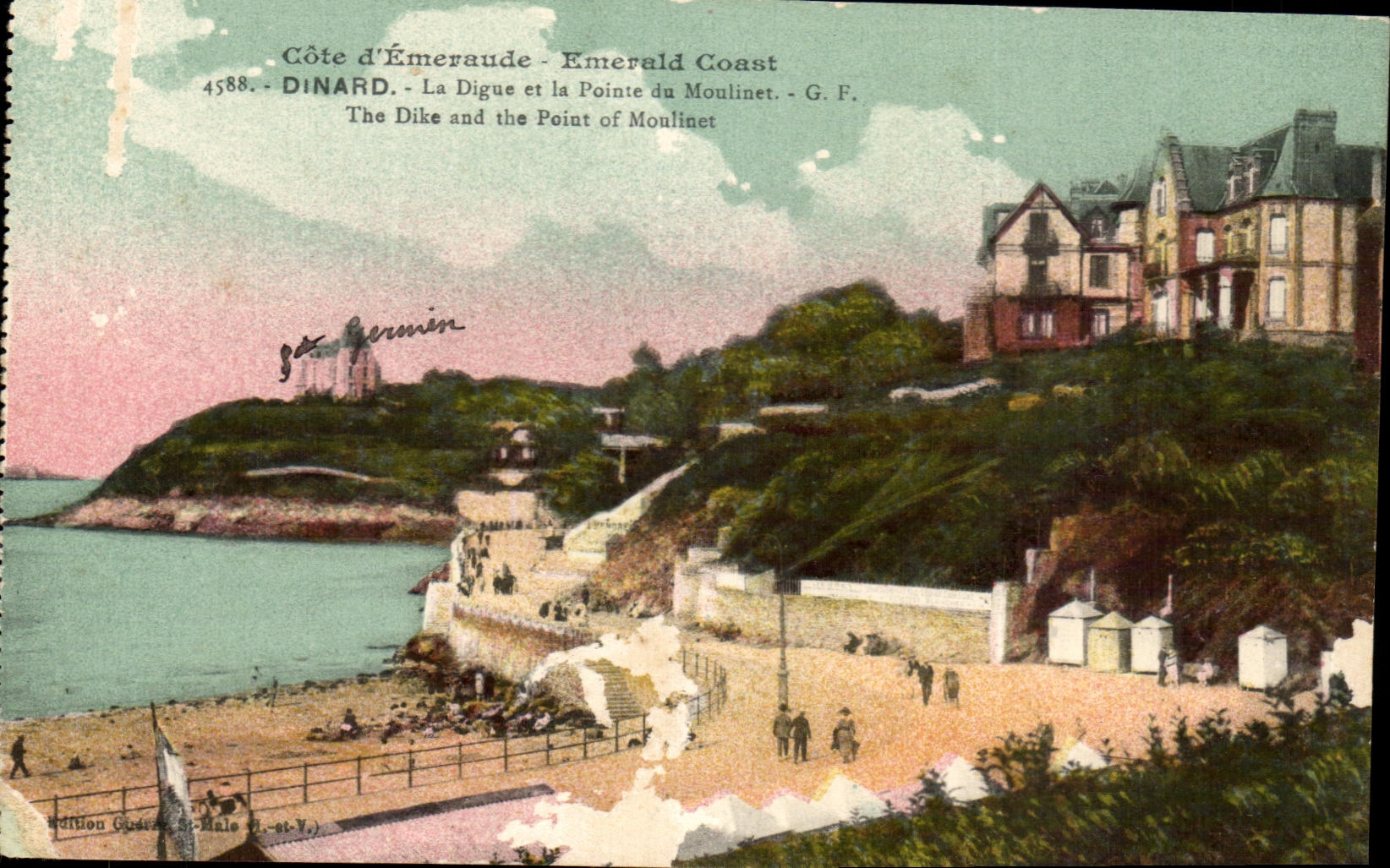 CPA Cote d Emeraude Emerald Coast Dinard La Digue et la Pointe du Moulinet G F The Dike and the Point of Moulinet