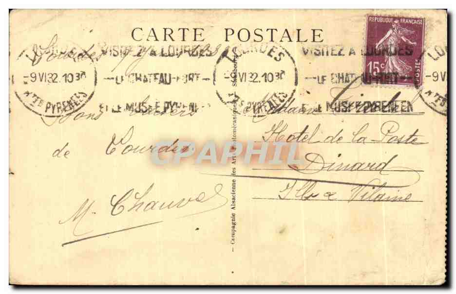 CPA Lourdes Apparition de la Vierge La Vierge de la Grotte — Verso