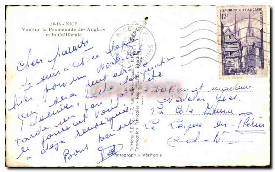 Vue sur la Promenade des Anglais et la Californie — Nice — Éditions S.E.T. — N° 16-14 — Reverso