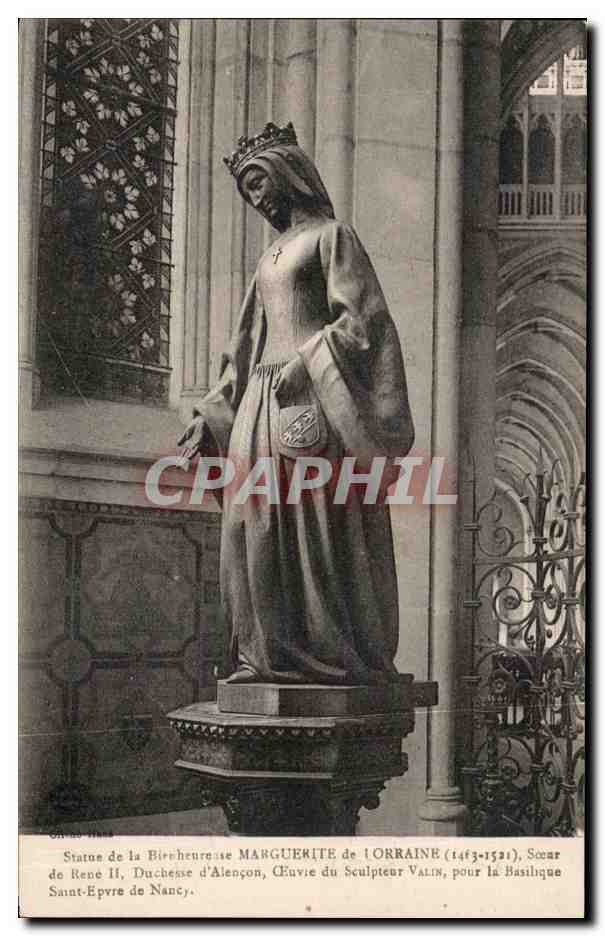 CPA Statue de la Bir heurease Marguerite de Lorraine Rene II Duchesse d Alencon Ceuvie du Sculpteur Valin 