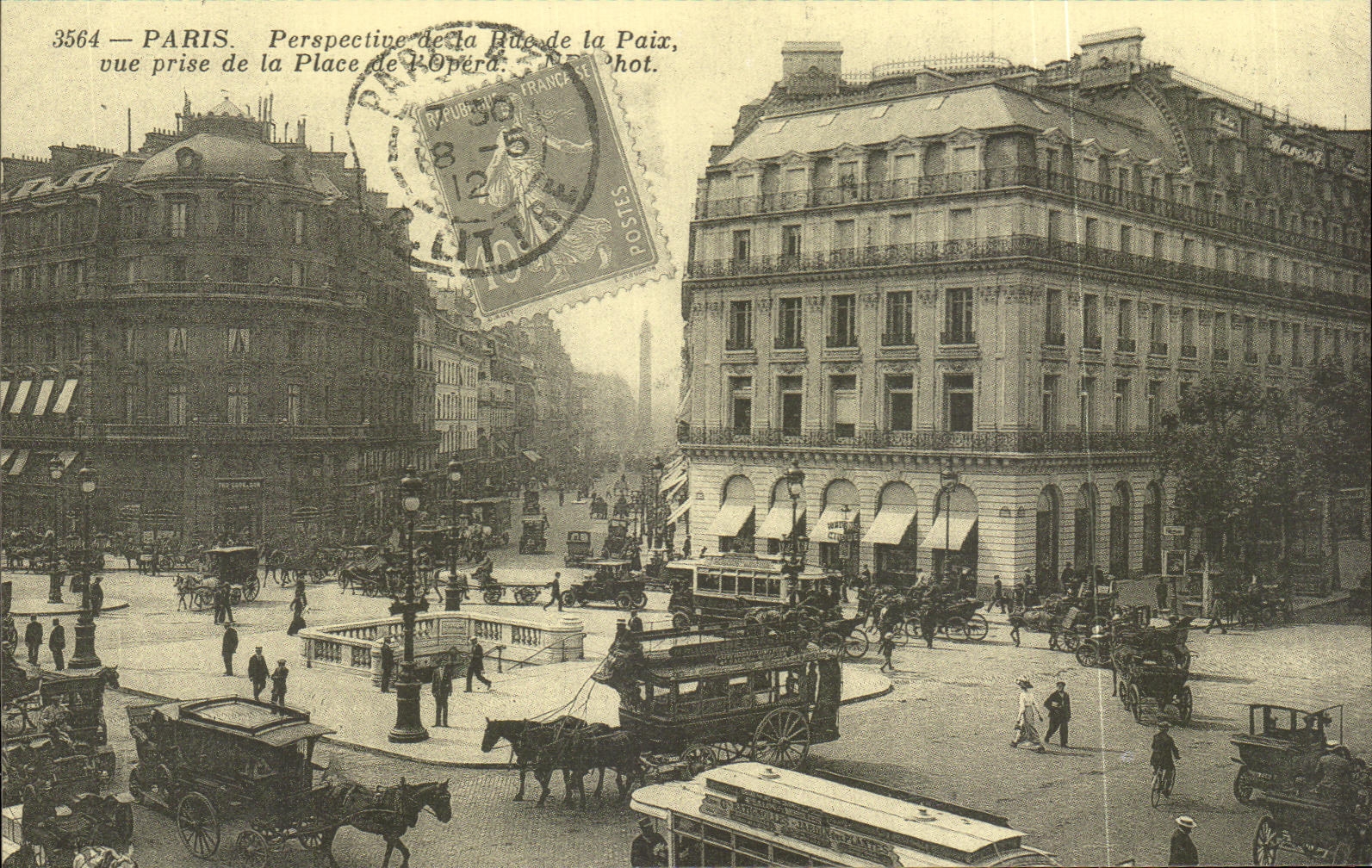 REPRO Paris Perspective de la Rue de la Paix Vue prise de la Place de 