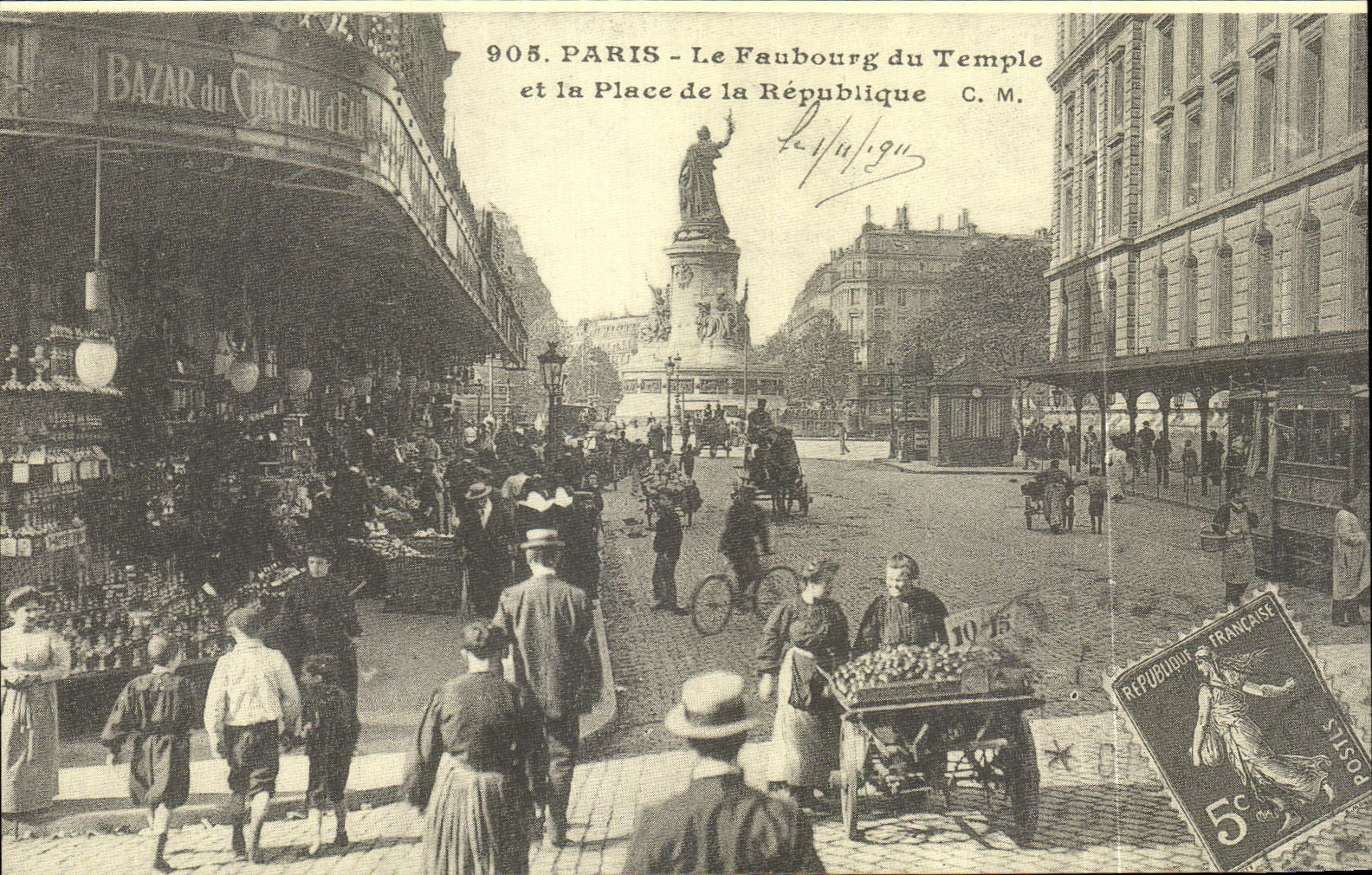 REPRO Paris Le Faubourg du Temple et la Place de la Republique