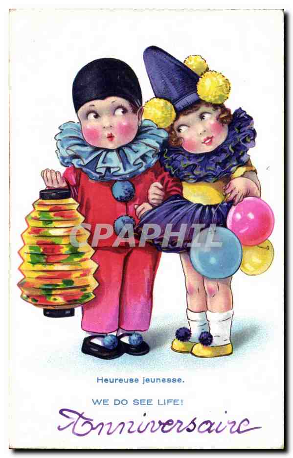 CPA Heureuse Jeunesse We Do See Life Clown