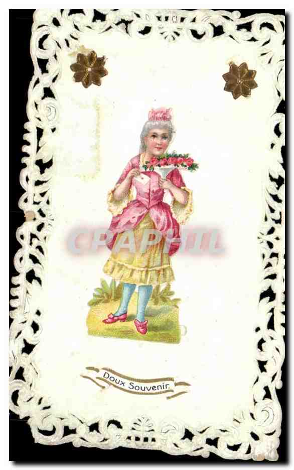 CPA Fantaisie Brodee Doux Souvenir