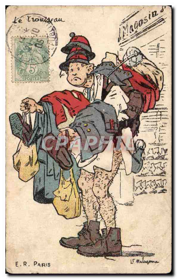 CPA Militaria Humour Le trousseau