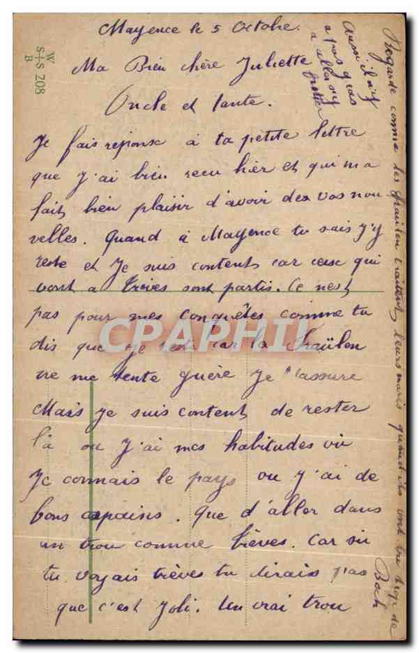 Scène humoristique avec femme menaçante — éditeur non visible, n° de série non lisible — Reverso