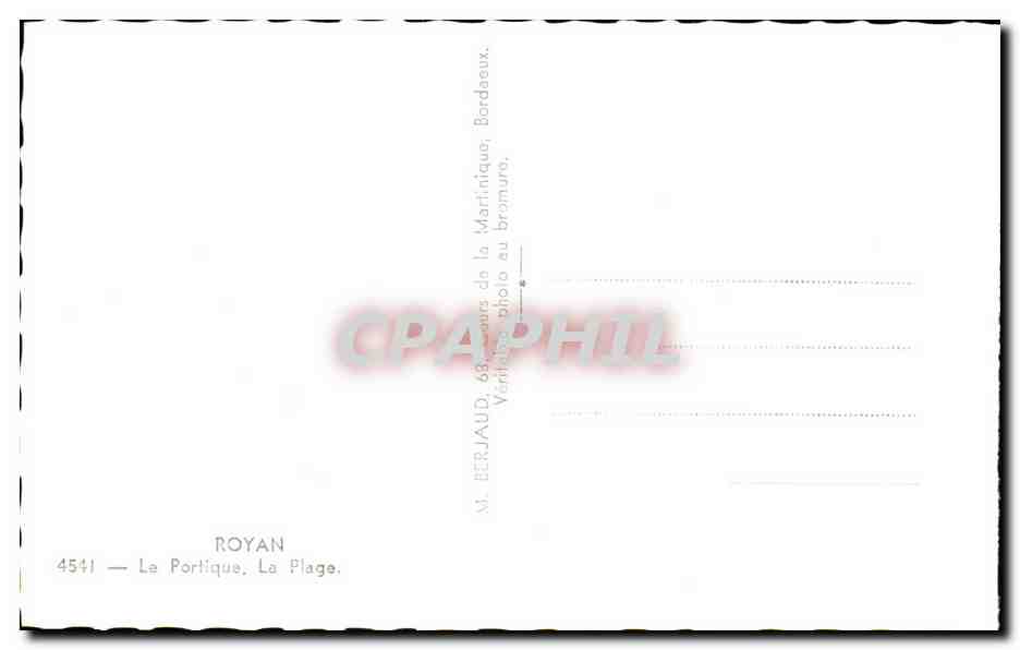 Royan — La Plage — M. Berjaud, 4541 — Verso