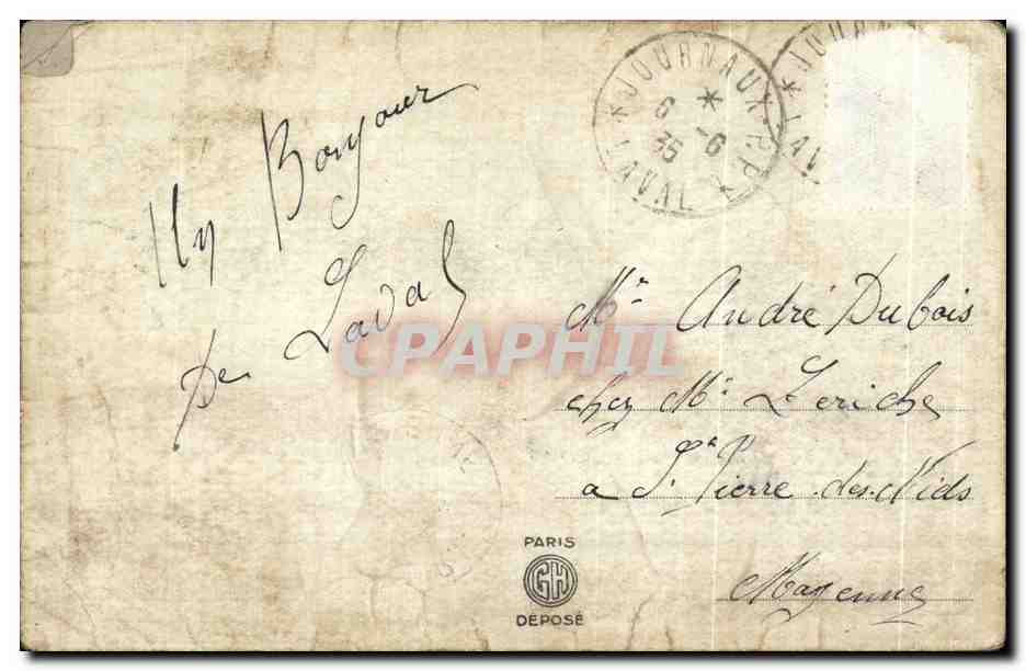 Jeune femme blonde et homme en tenue de ville — jeu de mots sur les couleurs — éditeur Ancy, n°55 — Verso