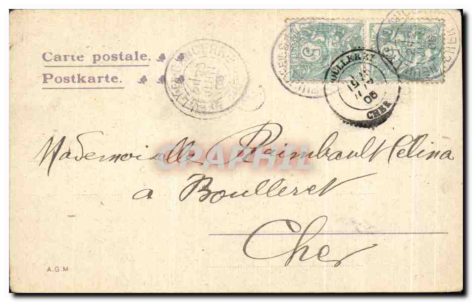Enfants dans des pots à café — éditeur A.G.M. n° 104 — Reverso