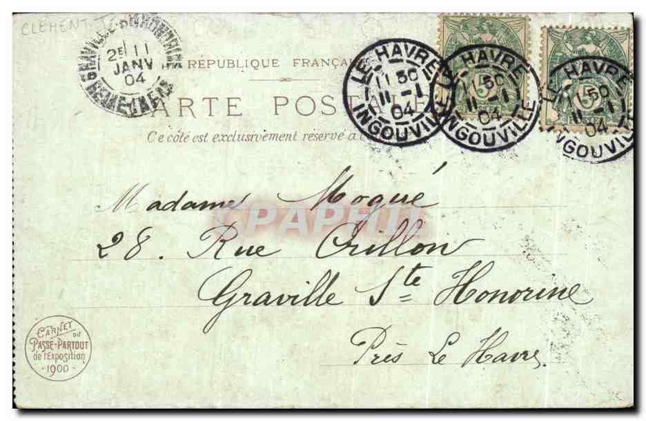 Spectacle de marionnettes — Havre — Carnet de l'Exposition de 1900 — Reverso