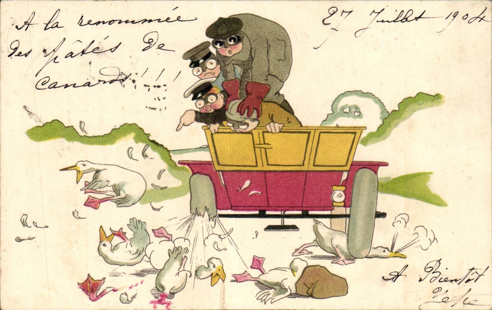 Chasse aux canards — caricature — éditeur inconnu, n° de série non visible