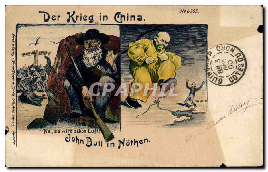 CPA Der Krieg in China Na es wird schon Luft John Bull in Nothen Chine Illustrateur